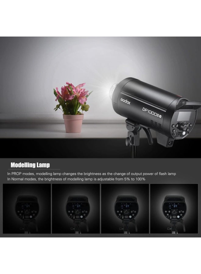 Godox فلاش استوديو مطور DP1000III-V 1000Ws طاقة GN140 5600±200K إضاءة ستروب لاسلكية نظام X مدمج مع قاعدة باوينز لصور الفلاش - Image 3