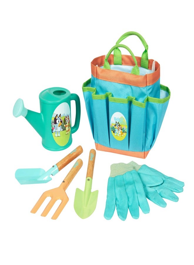 Little Kids BLUEY Gardening Set | Quality Garden Tool Kit for Kids and Toddlers | Includes Watering Can, Gloves, Two Shovels, Rake and Tote Bag - Image 1