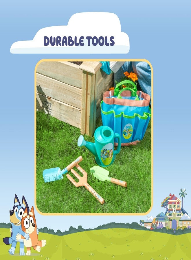 Little Kids BLUEY Gardening Set | Quality Garden Tool Kit for Kids and Toddlers | Includes Watering Can, Gloves, Two Shovels, Rake and Tote Bag - Image 3