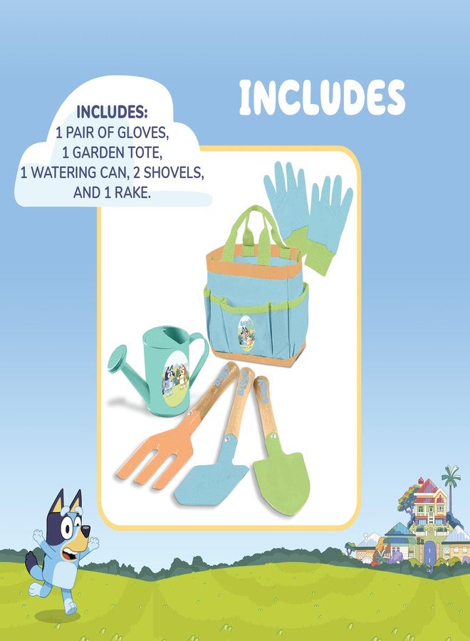 Little Kids BLUEY Gardening Set | Quality Garden Tool Kit for Kids and Toddlers | Includes Watering Can, Gloves, Two Shovels, Rake and Tote Bag - Image 2