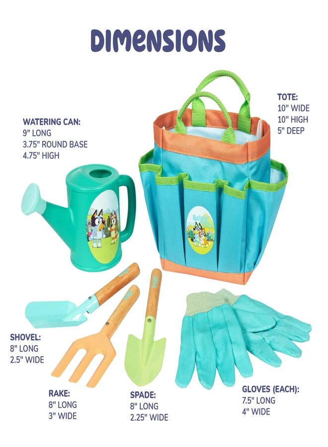 Little Kids BLUEY Gardening Set | Quality Garden Tool Kit for Kids and Toddlers | Includes Watering Can, Gloves, Two Shovels, Rake and Tote Bag - Image 5