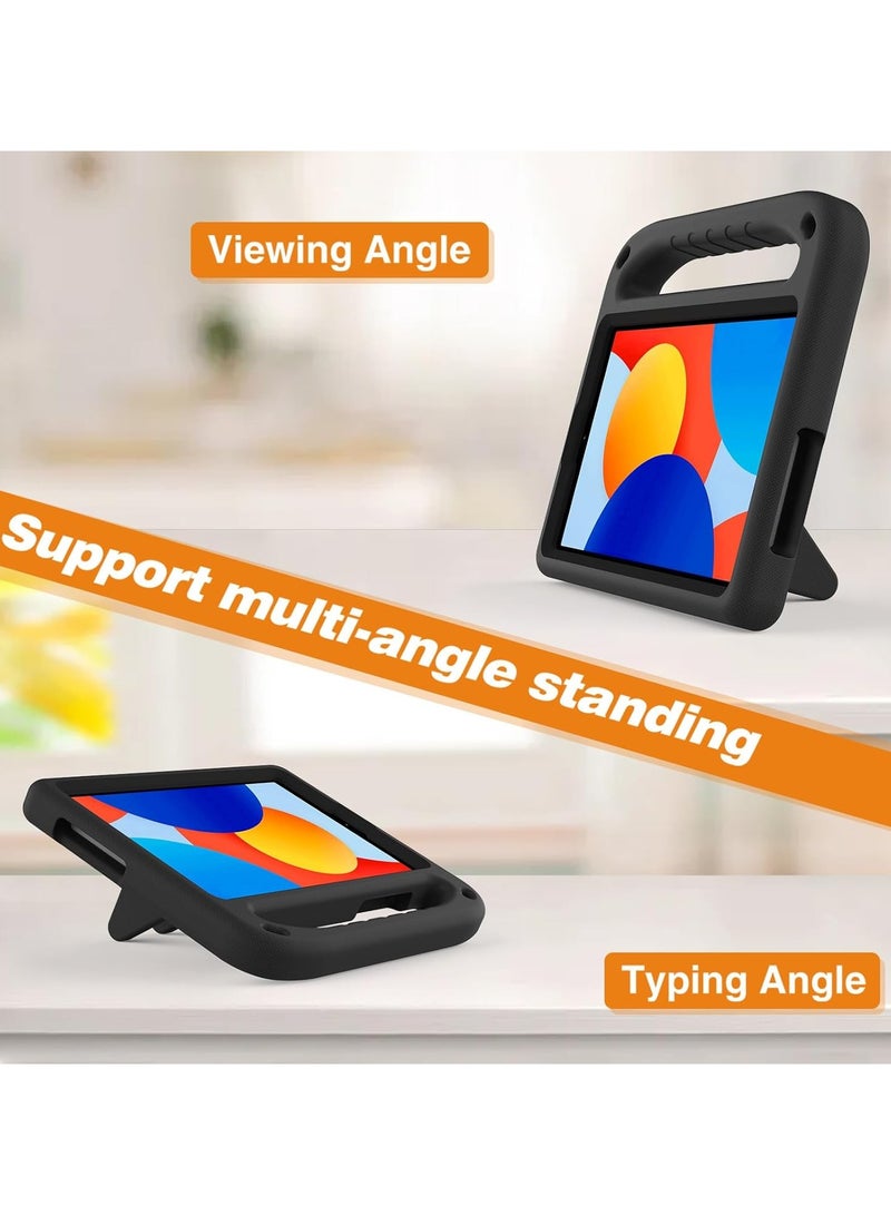 VKL Case Compatible with Xiaomi Redmi Pad SE 4G 8.7 Inch Case, [Kids Friendly] Lightweight EVA Shockproof Protective Case Drop-proof Handle Stand Cover for Redmi Pad SE 8.7" (Black) - Image 3