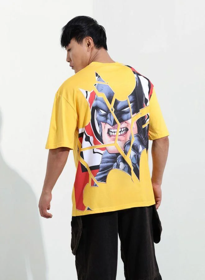 ذا انديان كراج كو Men Boxy Fit Batman Printed Crew Neck Half Sleeves T-Shirt