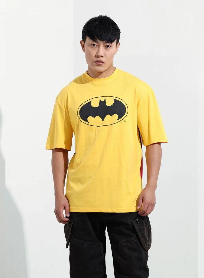 ذا انديان كراج كو Men Boxy Fit Batman Printed Crew Neck Half Sleeves T-Shirt
