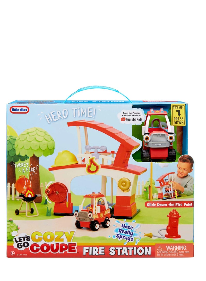 little tikes Let’s Go Cozy Coupe Fire Station - Image 1