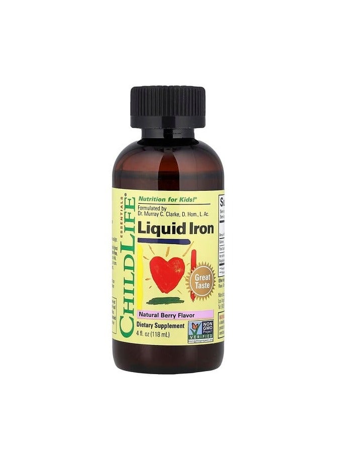 ChildLife Essentials, Liquid Iron, Natural Berry, 4 fl oz (118 ml) - Image 1