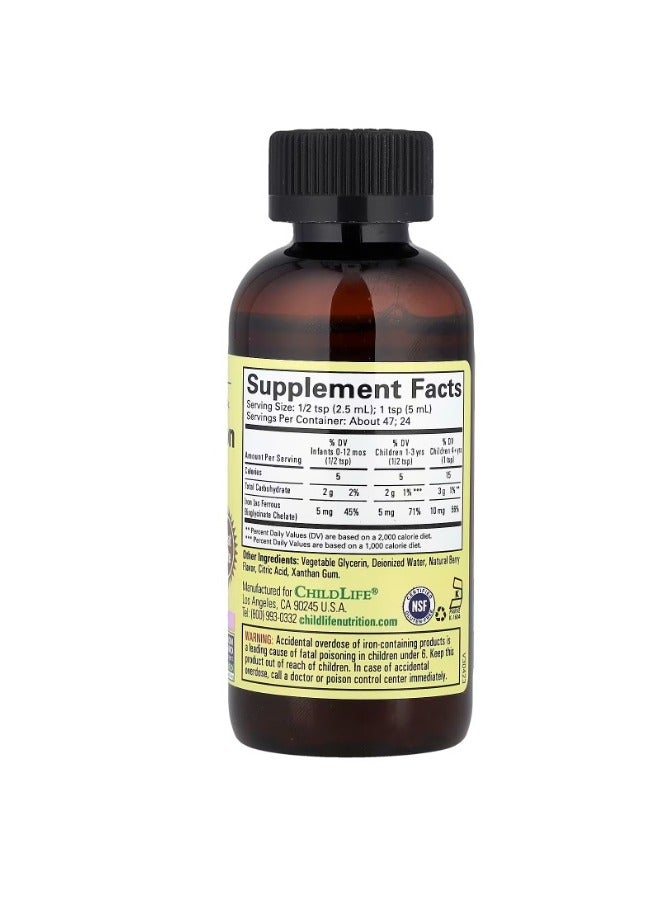 ChildLife Essentials, Liquid Iron, Natural Berry, 4 fl oz (118 ml) - Image 2