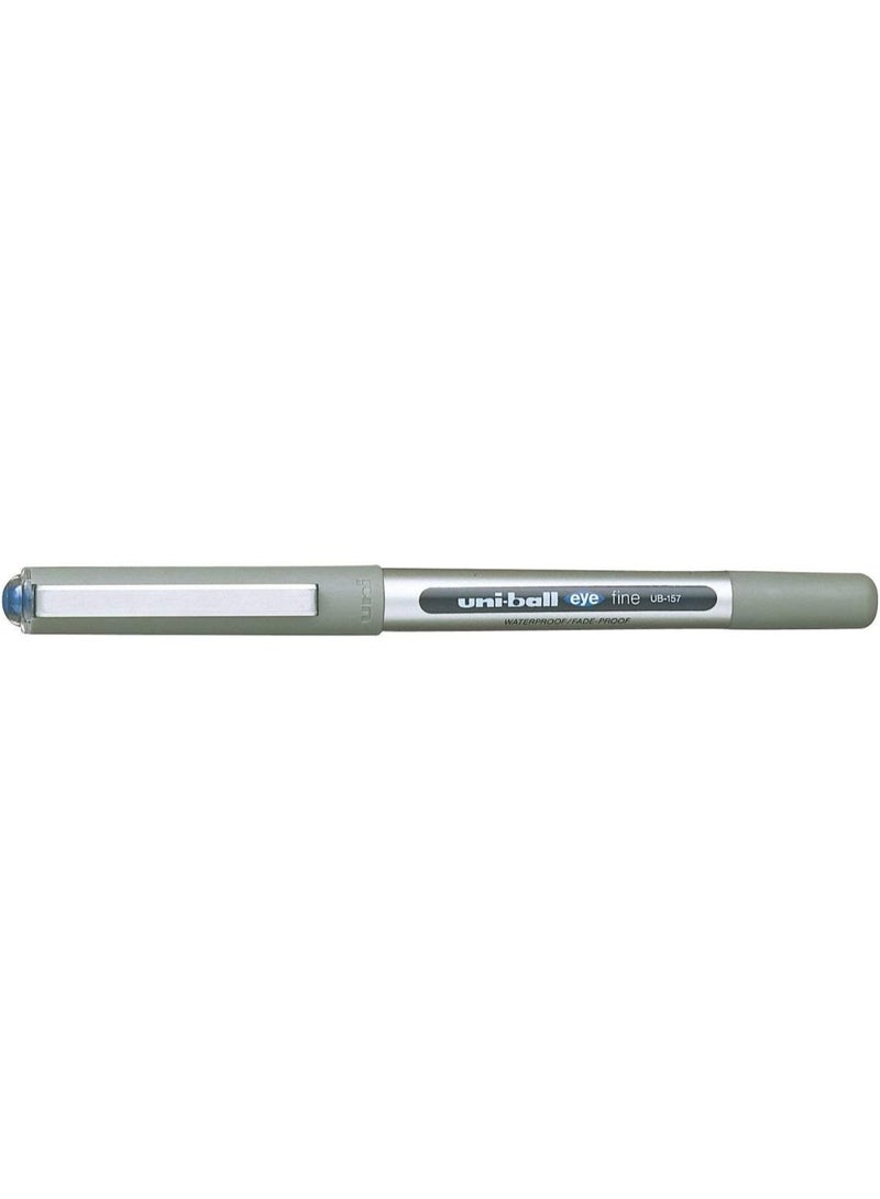 Uni-Ball-EYE Uni-Ball Eye Fine UB-157 Rollerball Pen - 0.7 mm Stainless Steel Tip, Rich Blue Ink - Image 3