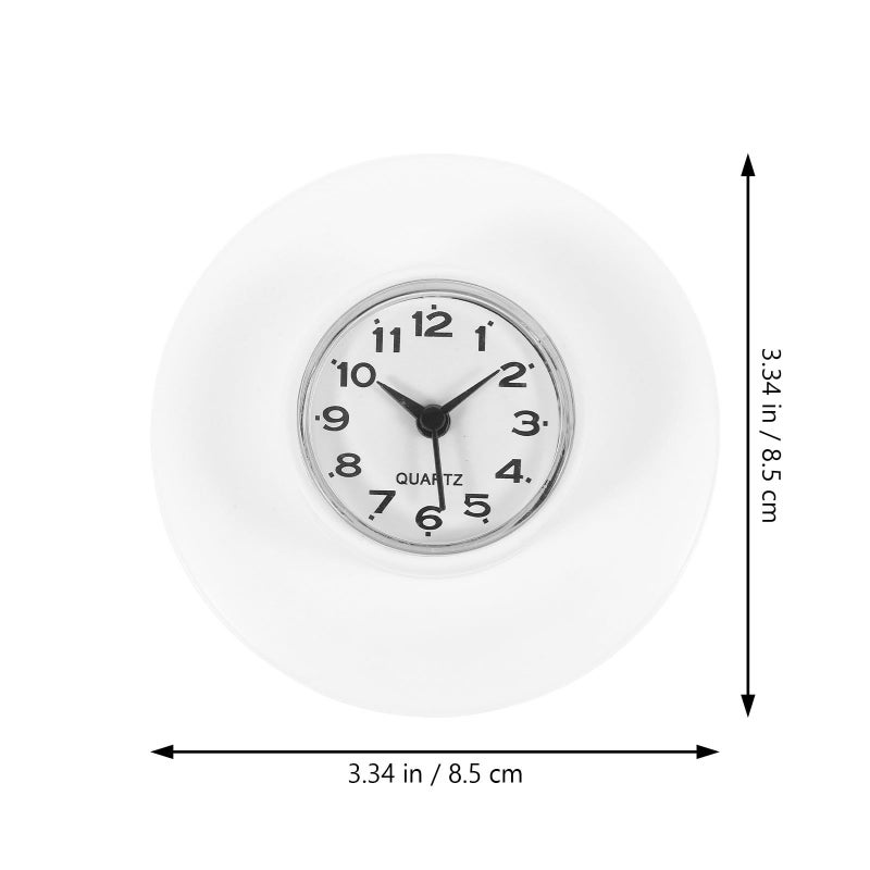 Waterproof Suction Cup Wall Clock Silent Non Battery Operated Glass Mirror Surface - Image 3