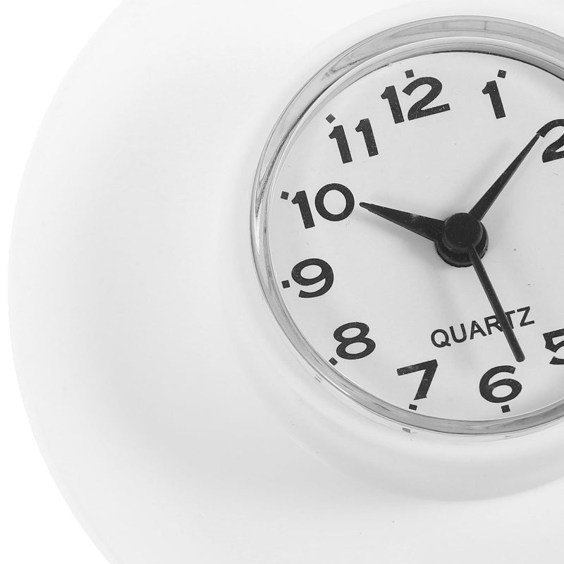 Waterproof Suction Cup Wall Clock Silent Non Battery Operated Glass Mirror Surface - Image 4