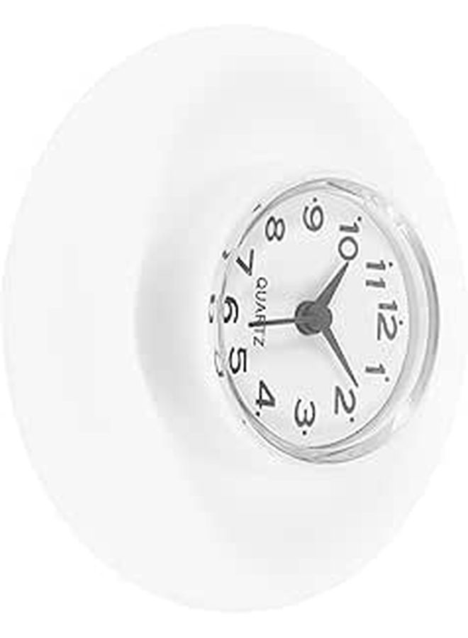 Waterproof Suction Cup Wall Clock Silent Non Battery Operated Glass Mirror Surface - Image 1