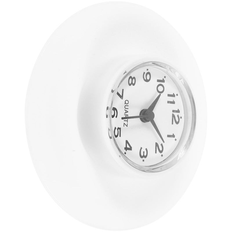 Waterproof Suction Cup Wall Clock Silent Non Battery Operated Glass Mirror Surface - Image 2