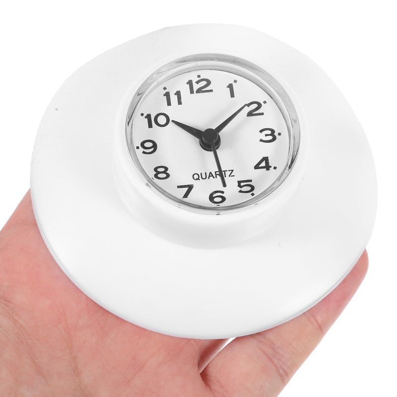 Waterproof Suction Cup Wall Clock Silent Non Battery Operated Glass Mirror Surface - Image 5
