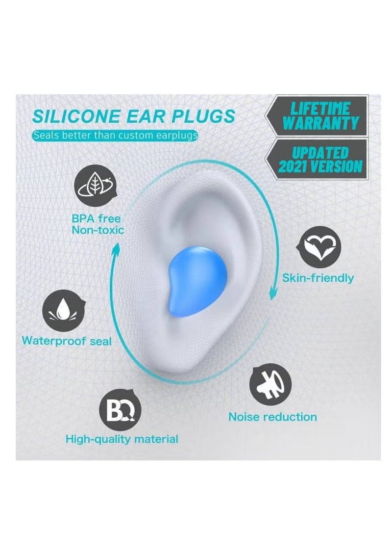 Ear Plugs for Sleep and Swimming 8 Pairs Of Reusable Silicone Molded Noise Canceling Ear Plugs - Image 3