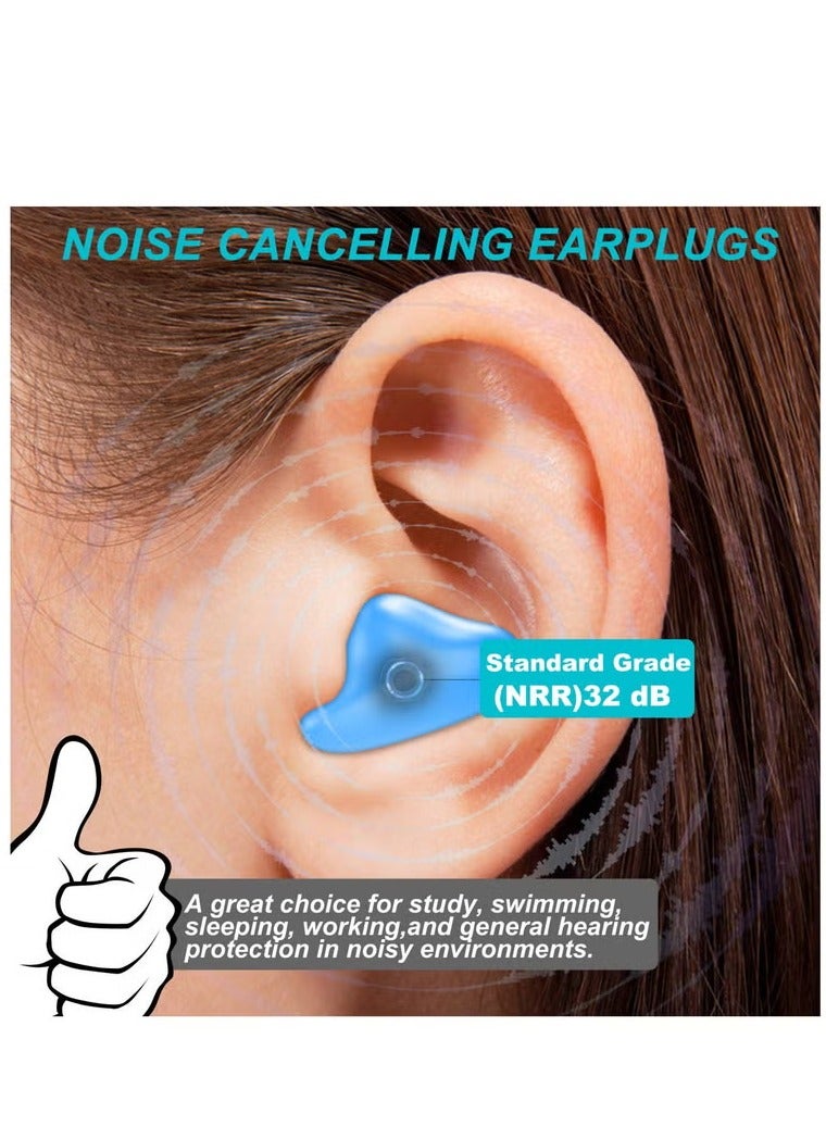 Ear Plugs for Sleep and Swimming 8 Pairs Of Reusable Silicone Molded Noise Canceling Ear Plugs - Image 2