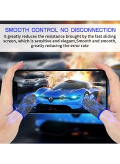 Aurafly 1 Pairs E-Sports Gaming Gloves＋4 Pcs Mobile Esports Gaming Finger Sleeve，Anti-Sweat Breathable Thumb for Highly Sensitive Nano-Silver Fiber Material and Nylon PUBG Mobile Phone Games Accessories  - Image 5