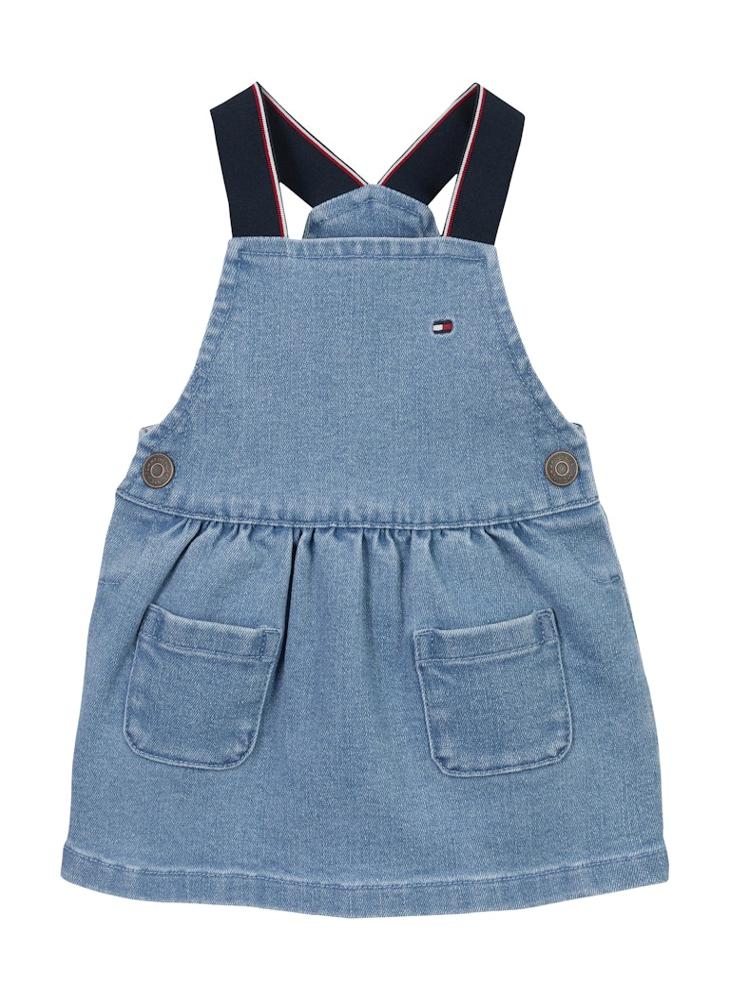 TOMMY HILFIGER - Kids Essential Denim Dungaree Dress - Image 1