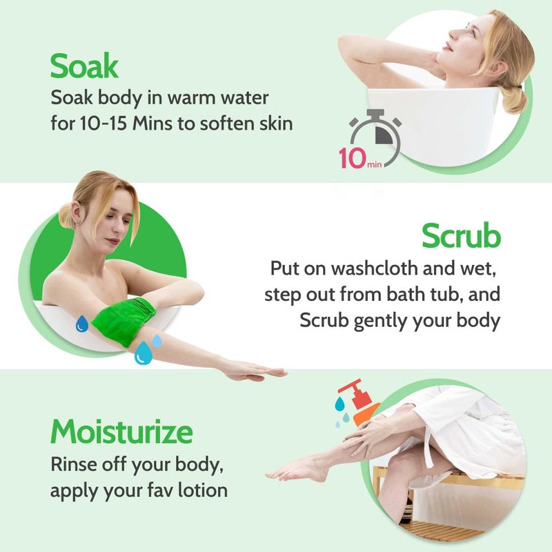 Modu 6 Pcs Korean Exfoliating Mitt Bath Washcloth 6.7 x 5.5 in - Asian Italy Towel (Small 6 Pcs Green) - Image 5