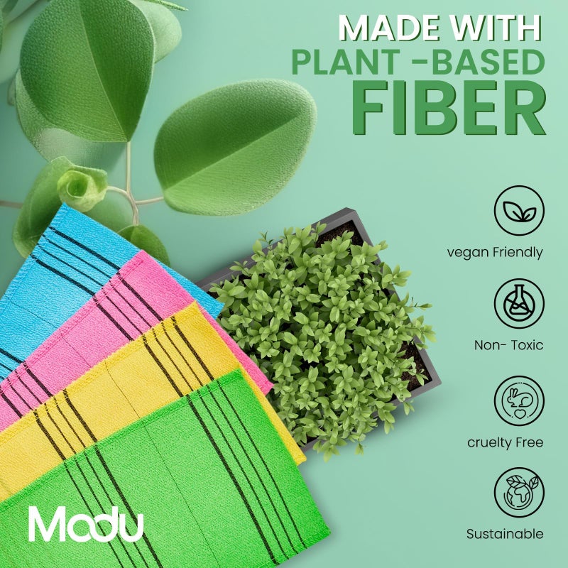 Modu 6 Pcs Korean Exfoliating Mitt Bath Washcloth 6.7 x 5.5 in - Asian Italy Towel (Small 6 Pcs Green) - Image 4