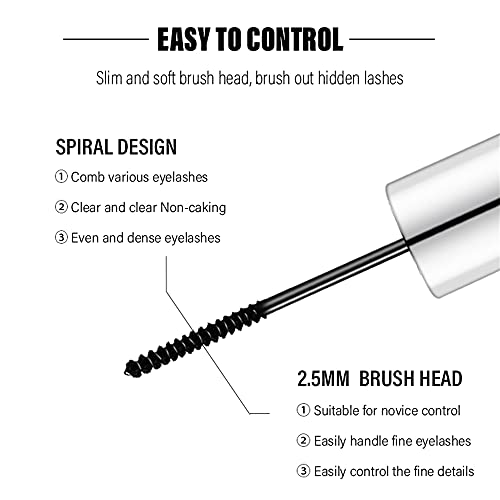 LESITI Waterproof Mascara for Fine Short Eyelash Washable Voluminous Eyelash Mascara Intense Lengthening Mascara for Women Black 01 fl Oz - Image 5