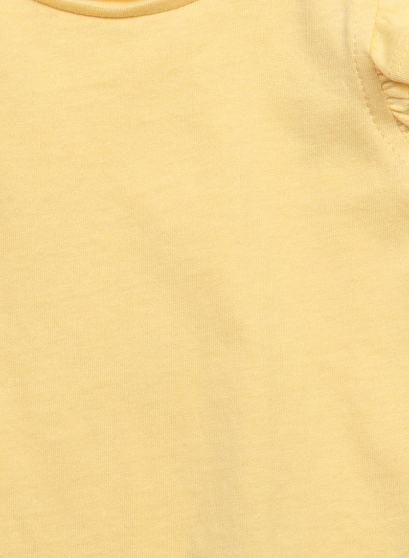 MINOTI Girls Cap Sleeve T-Shirt with Frill Detail - Image 3