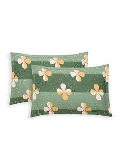 Status Contract Spring Summer Collection-Cotton Rich Double Bedsheet with 2 Pillow Covers for Bed Room, Home, Hotel-120 GSM, Green Clover, 210 X 215 Cm  - Image 3