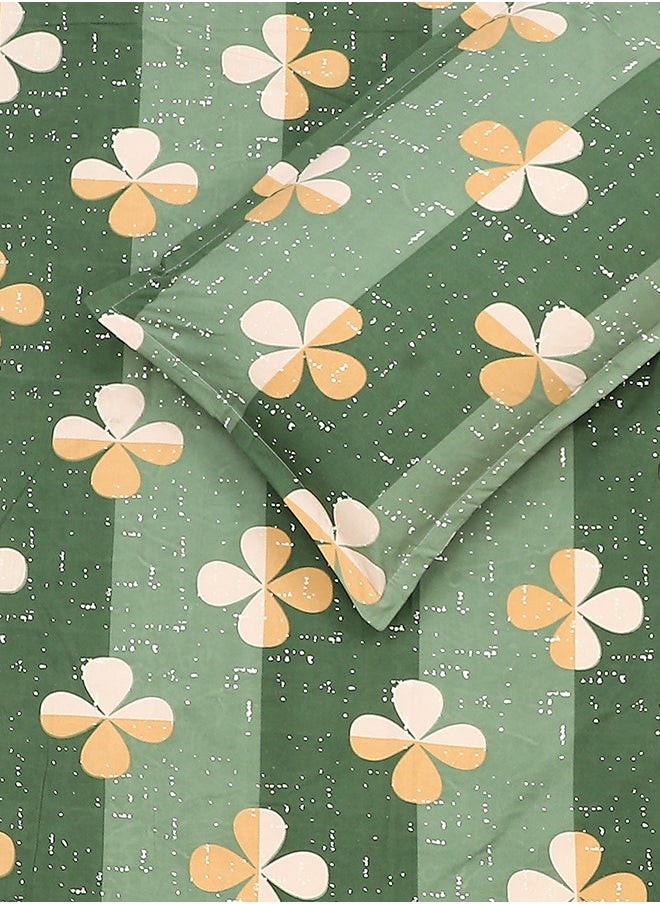 Status Contract Spring Summer Collection-Cotton Rich Double Bedsheet with 2 Pillow Covers for Bed Room, Home, Hotel-120 GSM, Green Clover, 210 X 215 Cm  - Image 5