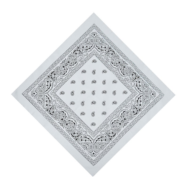 Cotton 74GSM Paisley Bandana HipHop Unisex White (Cotton 90GSM) 