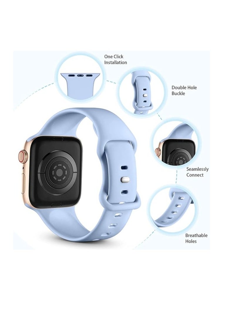 ماركة غير محددة Bands Compatible with Apple Watch Ultra 49mm 45mm 44mm 42mm  Replacement Soft Silicone Strap for iWatch Ultra/Ultra 2 Series SE SE2 9 8 7 6 5 4 3 2 1  - Image 2