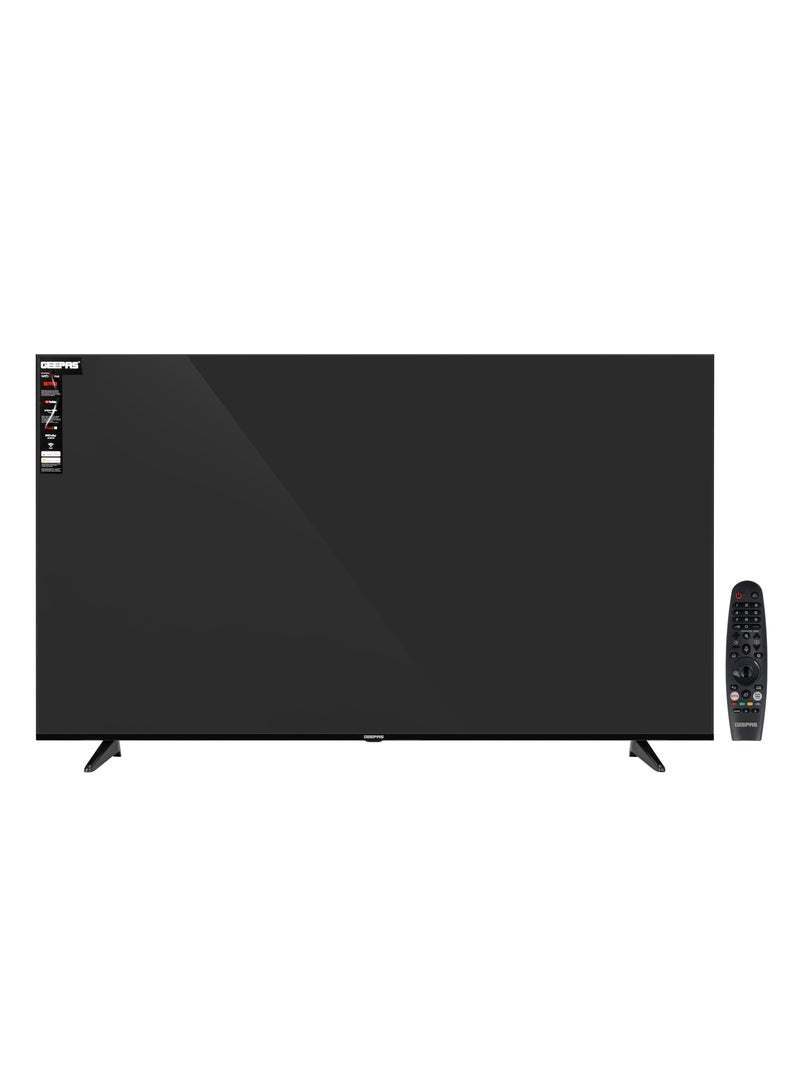 GEEPAS 65" Ultra HD LED TV With WebOS Operating System | Immersive Sound Experience , Sleek Frameless Display | Extensive Connectivity Options, Voice Control Compatible for Smart Home Integration With Remote Control and Screen Sharing | HDMI and USB Ports, Pre-Installed Apps| GLED6569SVUHD  - Image 1