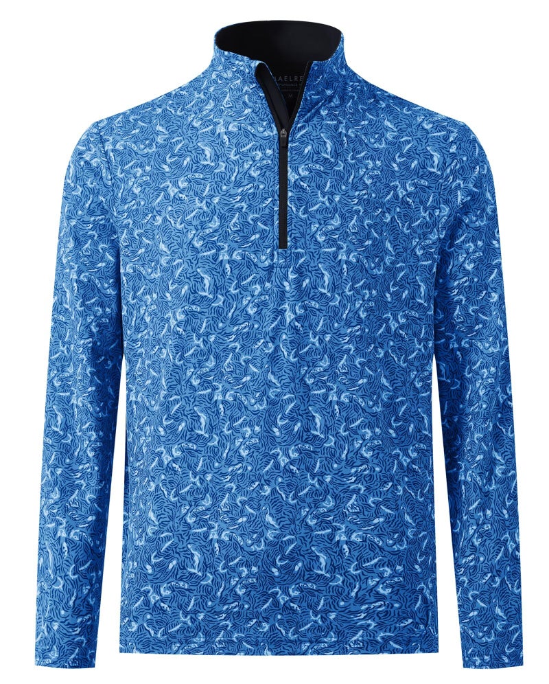 M MAELREG Quarter Zip Pullover Men Performance Dry Fit Heather Midlayer Casual Sports Golf Sweatshirts for Men - Image 1