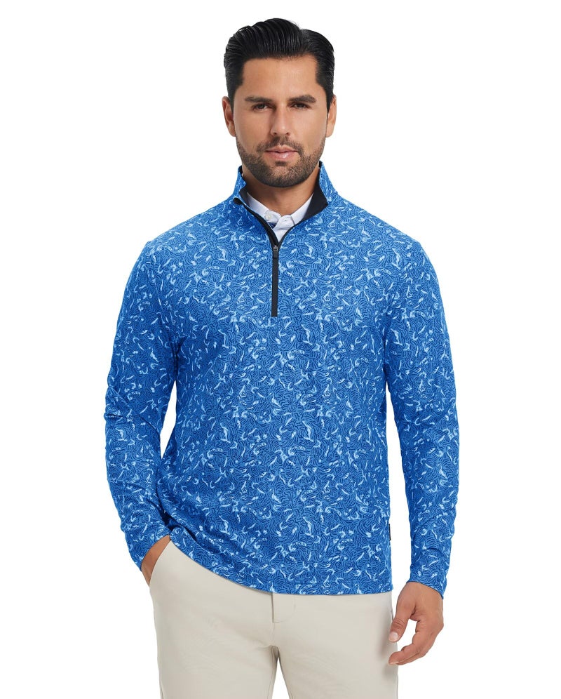 M MAELREG Quarter Zip Pullover Men Performance Dry Fit Heather Midlayer Casual Sports Golf Sweatshirts for Men - Image 2