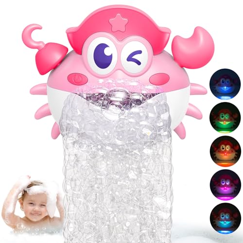 Puidapo Bath ToysLight Up Baby Bath Toys Bath Bubble Machine with Colourful RGB Light Great Birthday for Toddler Boys and Girls Tub Toy for Kids Ages 13 48 - Image 1