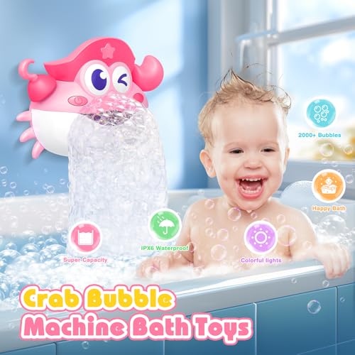 Puidapo Bath ToysLight Up Baby Bath Toys Bath Bubble Machine with Colourful RGB Light Great Birthday for Toddler Boys and Girls Tub Toy for Kids Ages 13 48 - Image 5