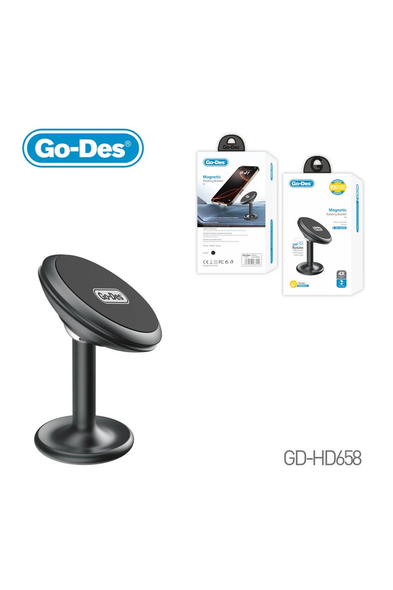 GO-DES Zoom the image with the mouse Go-Des Magnetic Car Phone Holder 360 Degree Rotating Air Vent Mount Universal for Smartphones - Image 1