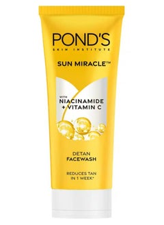 Pond's Sun Miracle DeTan FaceWash | With Niacinamide + Vitamin C | Reduces Tan In 1 Week | 100g  - Image 1