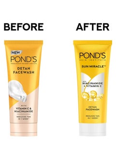 Pond's Sun Miracle DeTan FaceWash | With Niacinamide + Vitamin C | Reduces Tan In 1 Week | 100g  - Image 3
