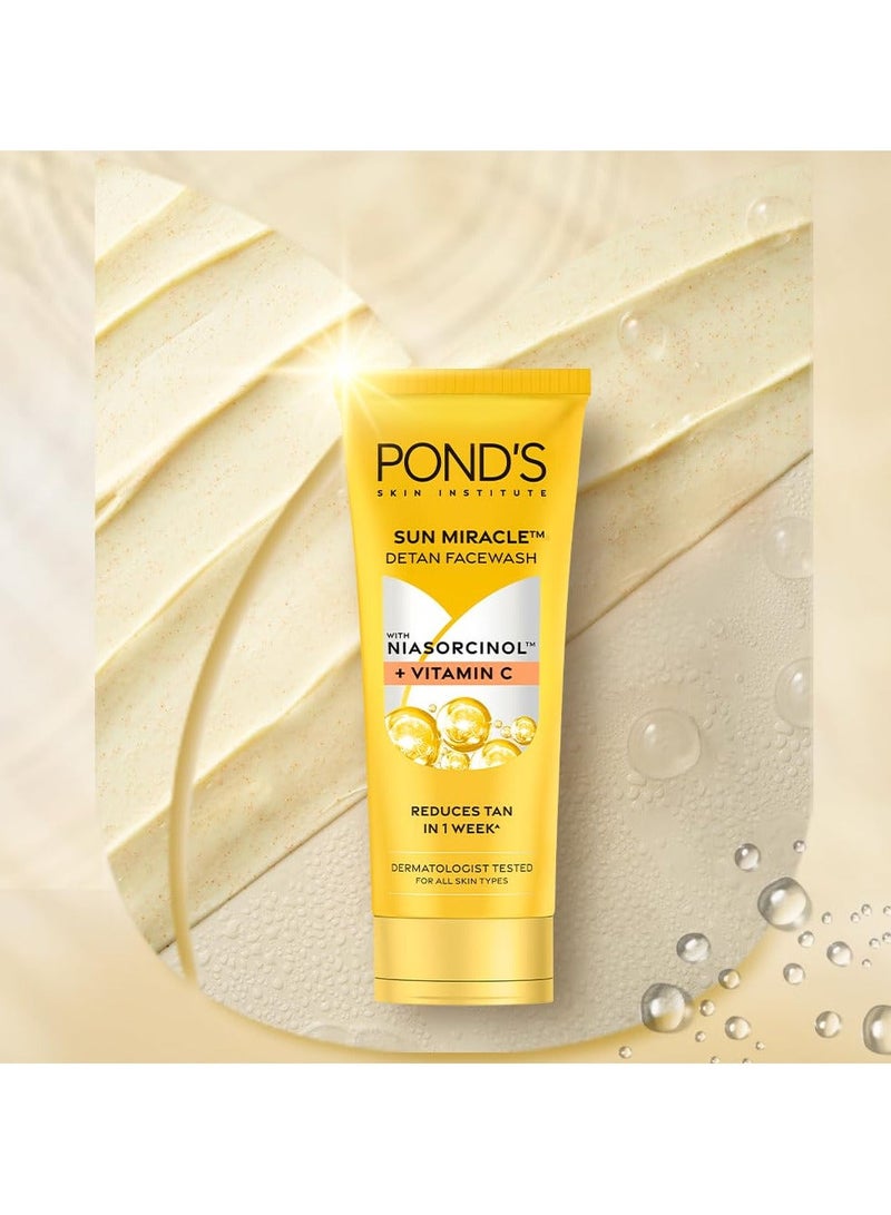 Pond's Sun Miracle DeTan FaceWash | With Niasorcinol + Vitamin C | Reduces Tan In 1 Week | 100g - Image 5