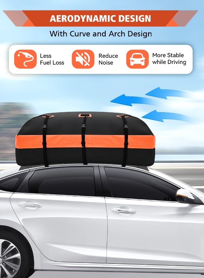 Lsgddm Lsgddm Roof Bag, Waterproof Soft Car Top Carrier Without Rack, 21 Cubic Feet Cargo Carrier for Top of All Vehicles with/Without Rack, Includes Anti-Slip Mat, 6 Door Hooks, Luggage Lock, Storage Bag - Image 5