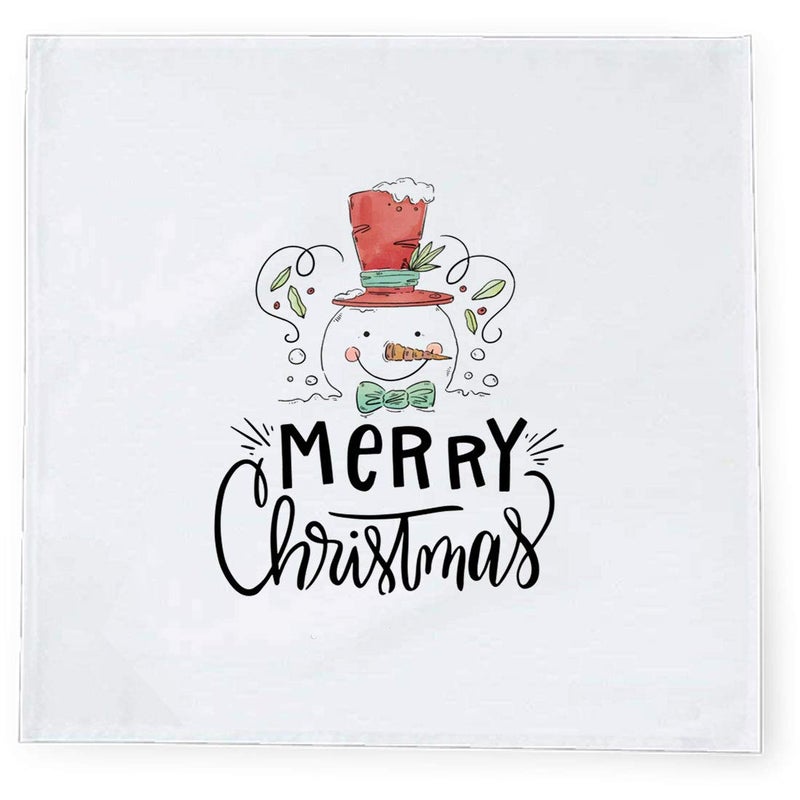 Khakee 6 Pcs Christmas Theme Tafta Silk Table Napkins 10x 10 for Xmas Decoration Christmas OrnamentsChristmas Gift npxmas218P - Image 2