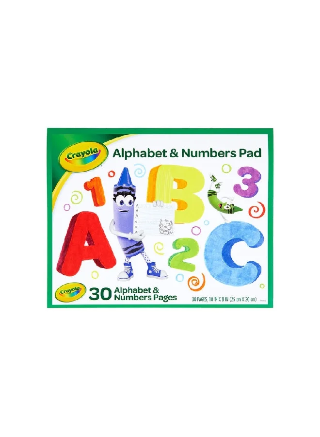 كرايولا لوحة أرقام وحروف أبجدية ABC مكونة من 30 صفحة،بألوان متعددة وبأبعاد 30 × 20.32 × 0.48 سم CRA9934060003