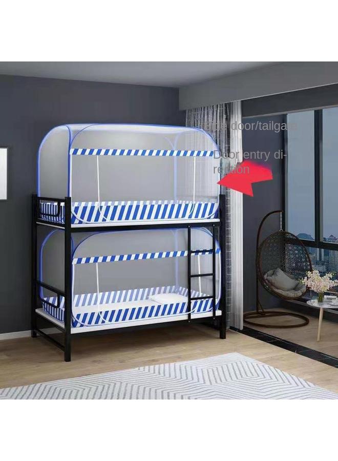 Bluejw Single Bed Mosquito Net Student Dormitory Foldable 0.91.2 Upper And Lower Yurt M Side Door Installation Square Roof Free 1.0 - Image 1