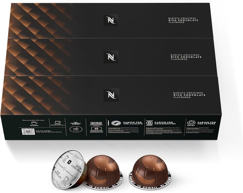 Nespresso Vertuo Rich Chocolate Coffee Capsules - 30 Count, Mild Roast, 7.8 oz Brews - Image 1