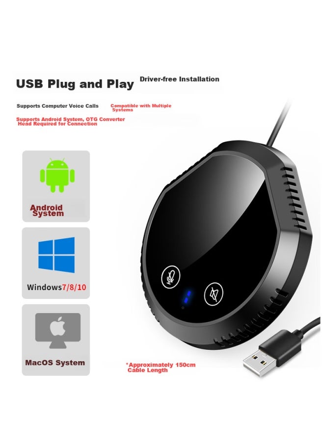 Nintaus Y11c nidirectional Microphone, Video Conference Usb Computer Laptop Speaker With Microphone, Online Class Recording, Bluetooth Microphone, Gaming Desktop All-in Network Speaker - Image 3