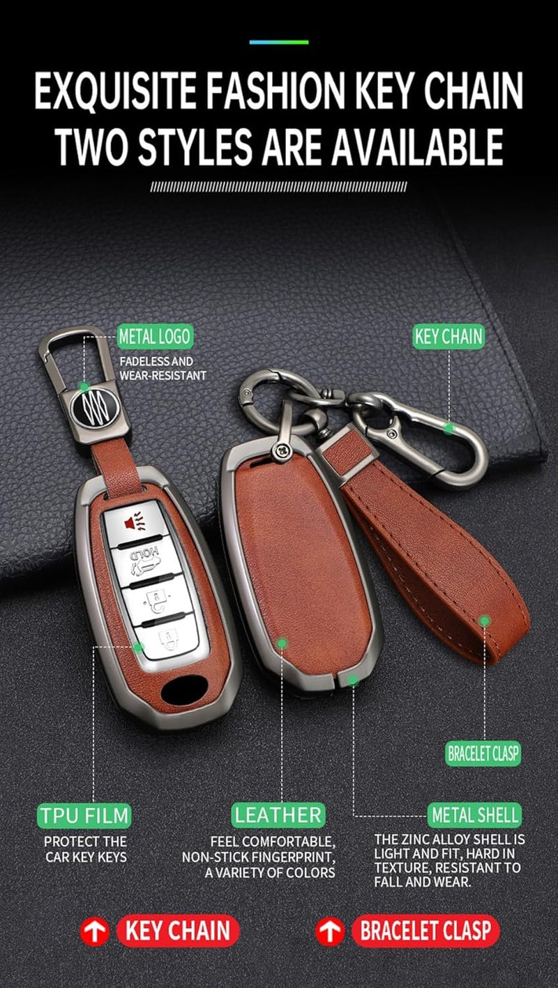 TECART 5-Button Car Key Fob Cover for Infiniti - Image 5