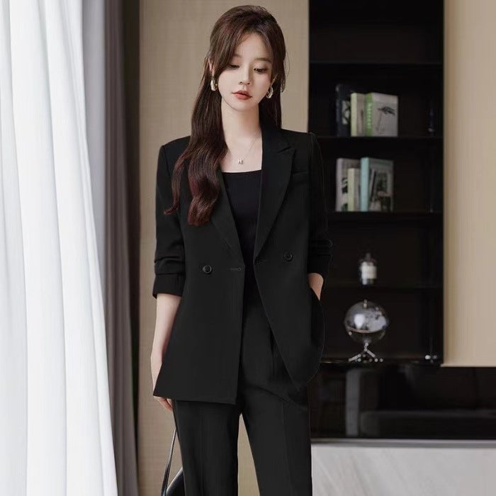 Suit Womens Spring and Summer 2024 New Style Temperament Goddess Professional Wear Casual Suit Jacket Black  - Image 1