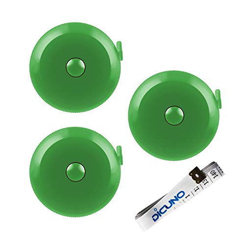 DiCUNO 60-Inch 1.5 Meter Soft and Retractable Tape Body Tailor Sewing Craft Cloth Dieting Measuring Tape (3 Pcs of Green with Soft Tape) - Image 1