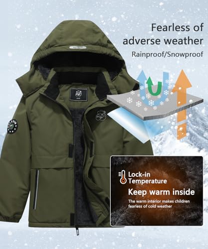 BYLESIN Kid's Waterproof Ski Jacket Warm Winter Coat Boys Snowboarding Jackets Outdoor - Image 4