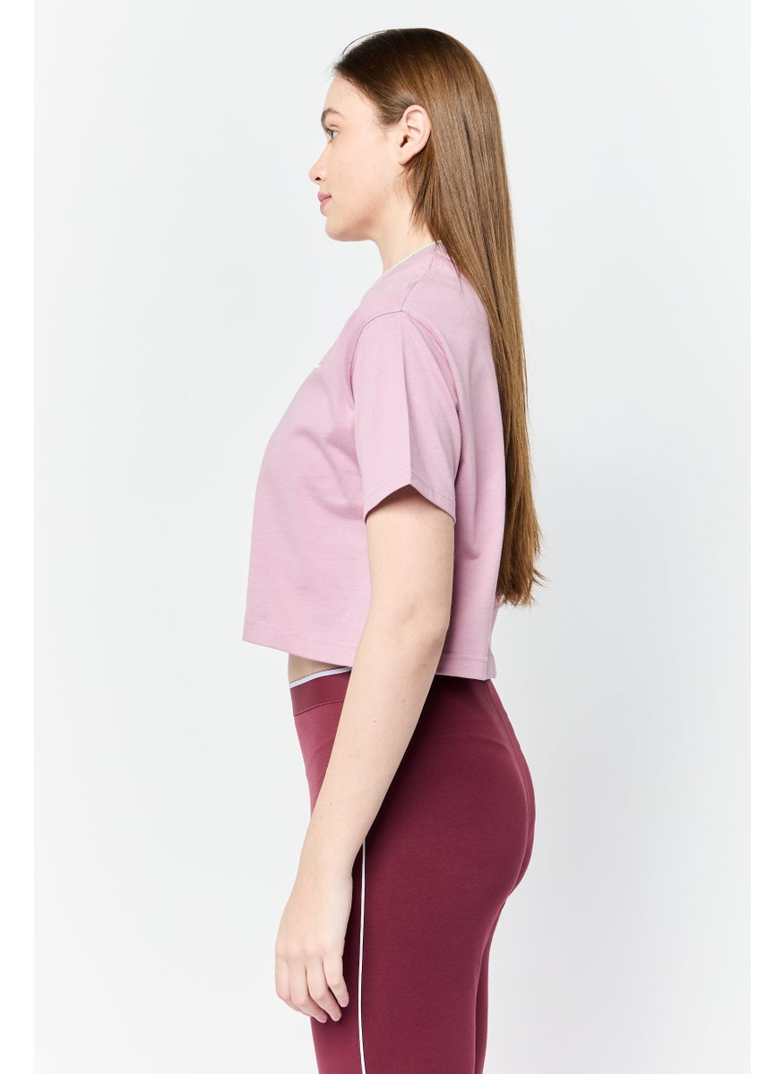 Reebok Women Sportswear Fit Short Sleeves Outdoor Top, Pink  - Image 3