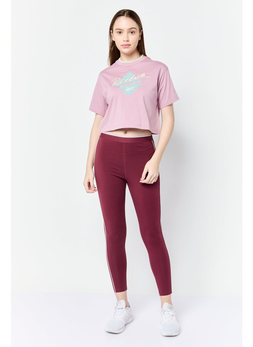Reebok Women Sportswear Fit Short Sleeves Outdoor Top, Pink  - Image 2